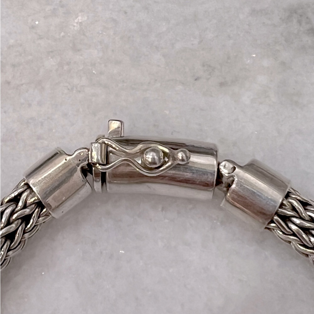 Sterling Silver Woven Link Elephant Bracelet - Picture 12 of 13